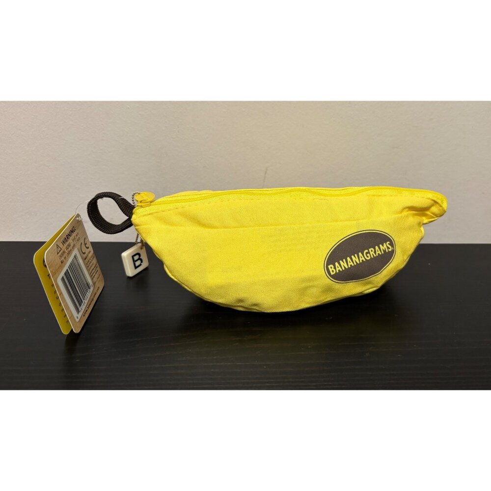 Bananagrams Word Game In Yellow Banana Pouch Letter Tiles Word-Race Game